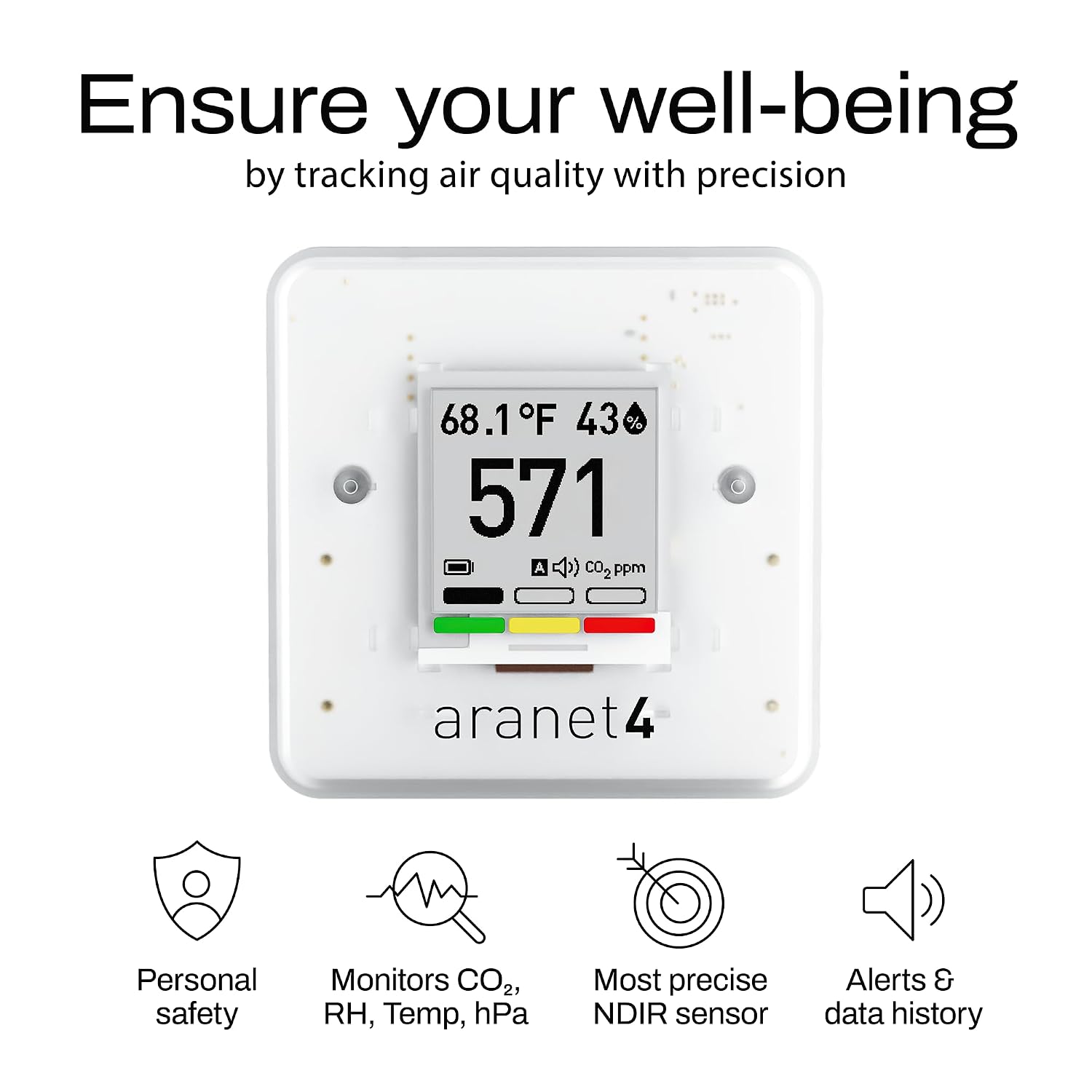 Aranet4 Home: Wireless Indoor Air Quality Monitor for Home