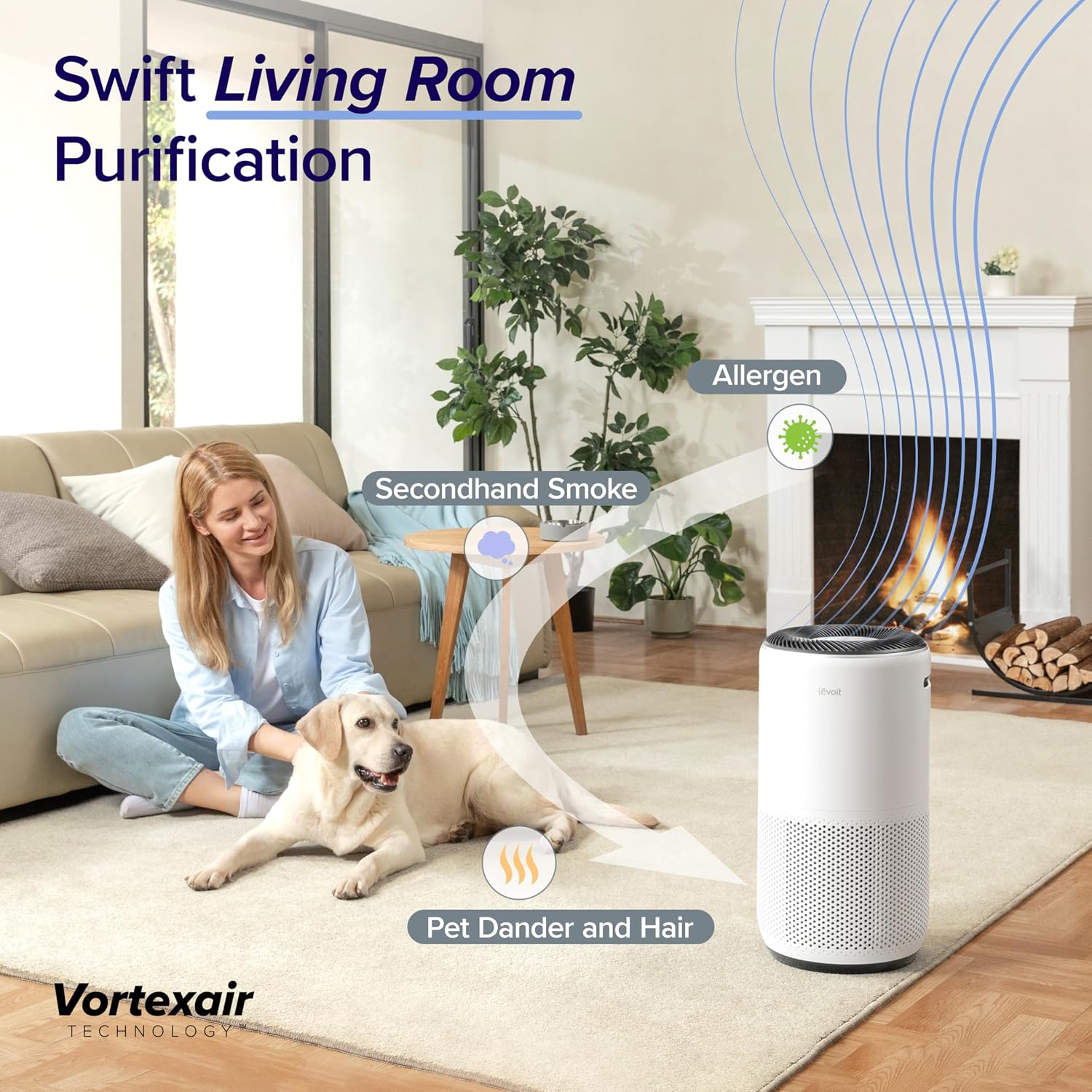 LEVOIT Air Purifiers for Home Large Room Up to 1733 Ft² With HEPA Sleep Mode